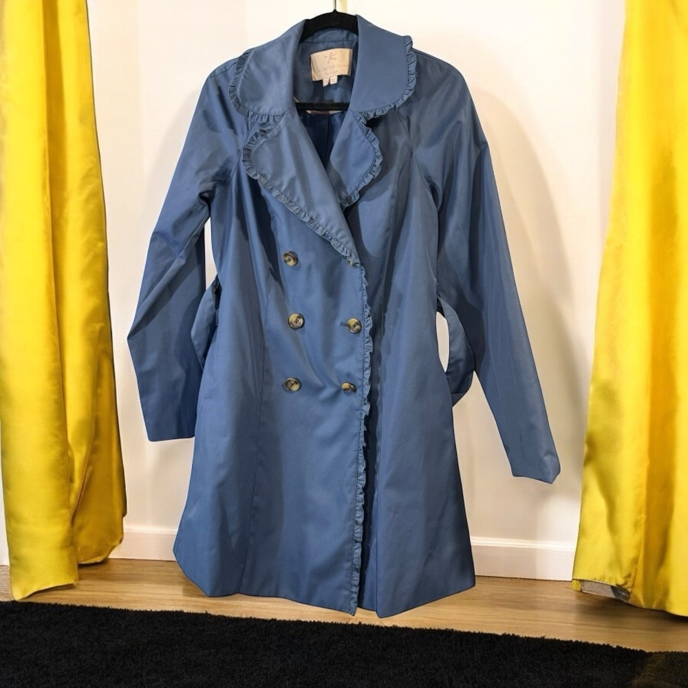 GIRL MEETS GLAM TRENCH COAT – SIZE SMALL – BLUE/PERIWINKLE #trenchcoatseason